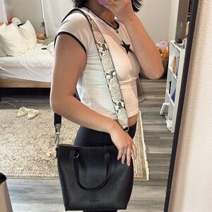 Black Leather Tote Bag